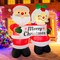 GOOSH 7FT Santa and Mrs. Claus Inflatable Holding “Happy Holidays” Sign with LED Lights